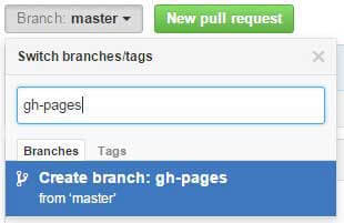 create gh-pages branch