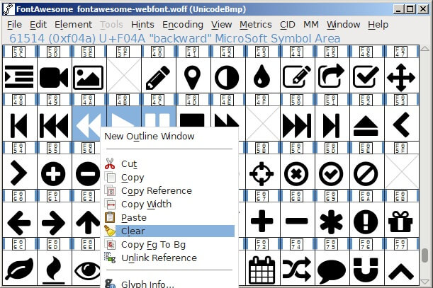 edit fontawesome webfont